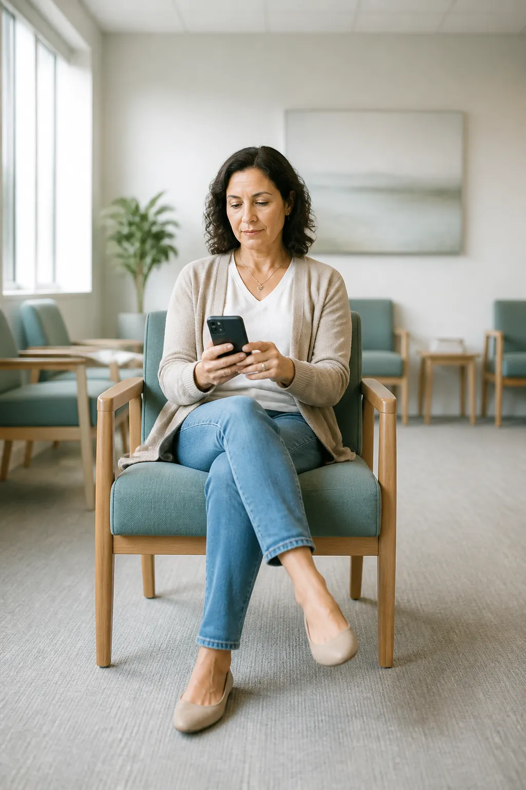 Patient researching a specialist on their phone before booking